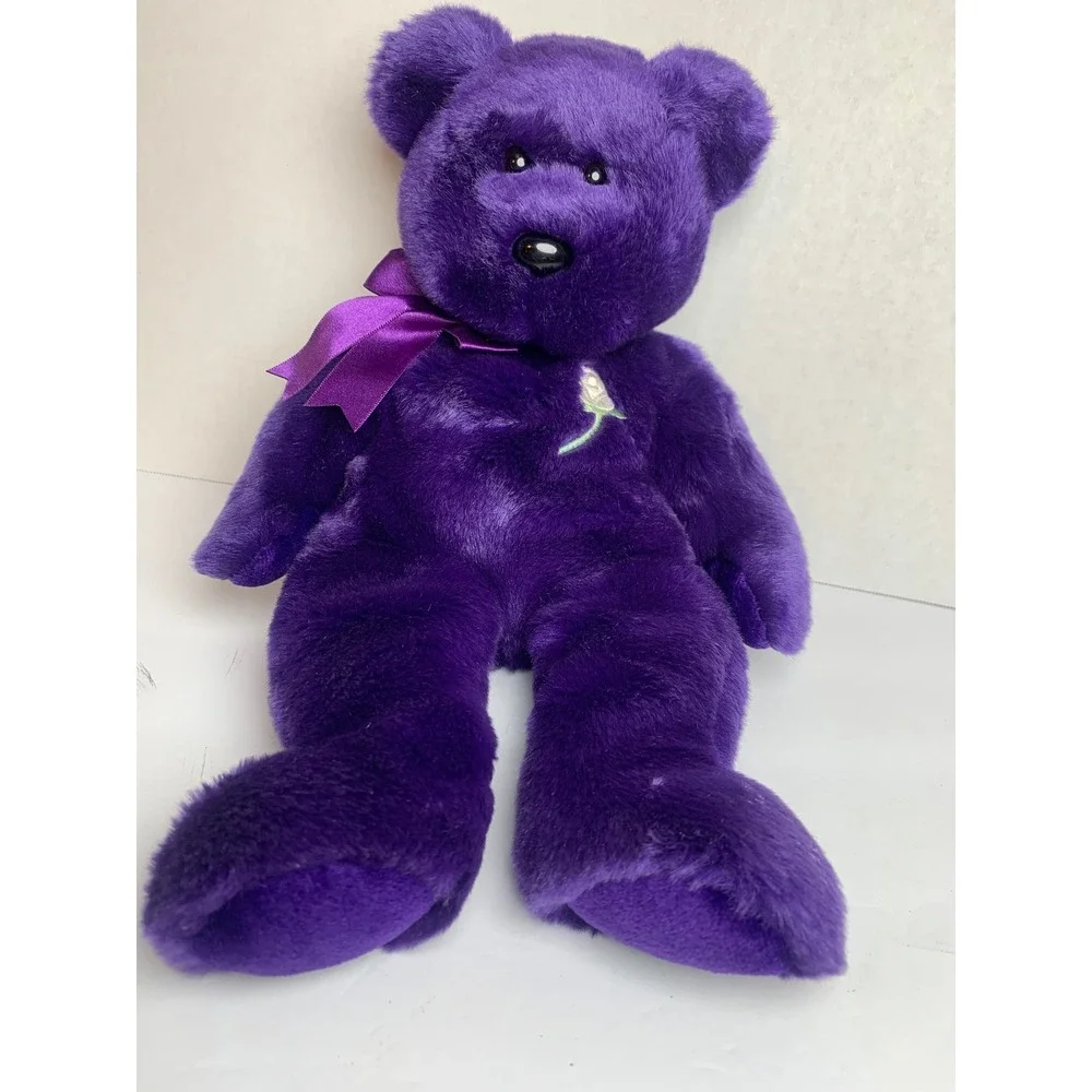 Vintage Ty Beanie Buddies‎ Princess Diana Memorial Bear Purple Plush 1998